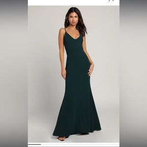 Lulus Infinite Glory Forest Green Maxi Dress